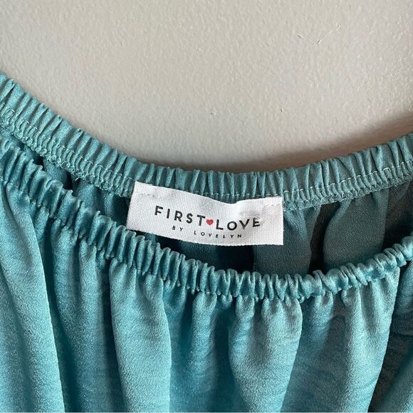 First Love by Lovelyn dress size Small S women’s Boho aqua color NWOT - Picture 2 of 4